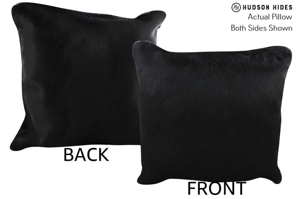 Solid Black Cowhide Pillow #75602