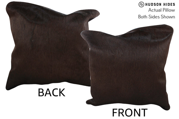 Solid Black Cowhide Pillow #75605