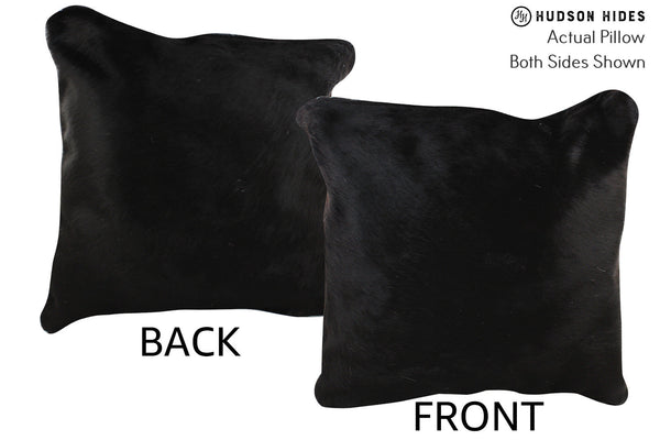 Solid Black Cowhide Pillow #75729