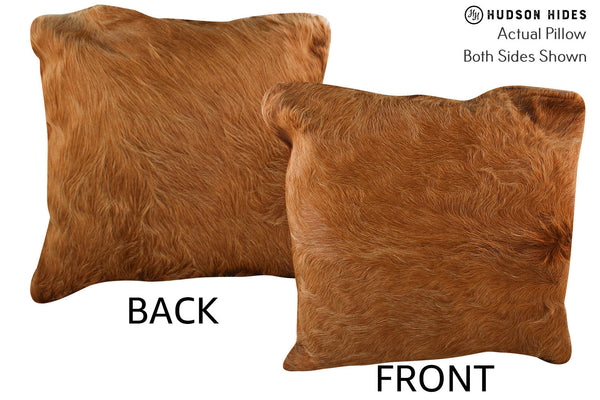 Solid Brown Cowhide Pillow #75850