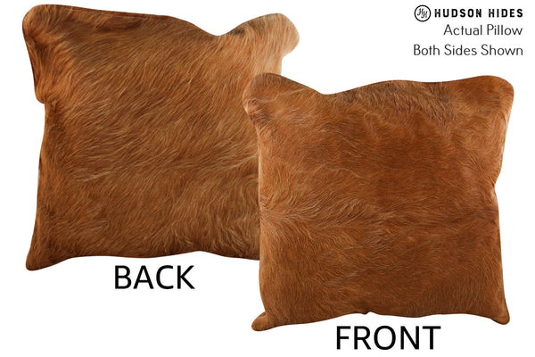 Solid Brown Cowhide Pillow #75896