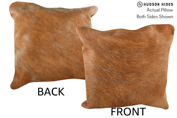 Solid Brown Cowhide Pillow #75934