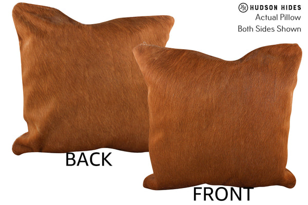 Solid Brown Cowhide Pillow #75959