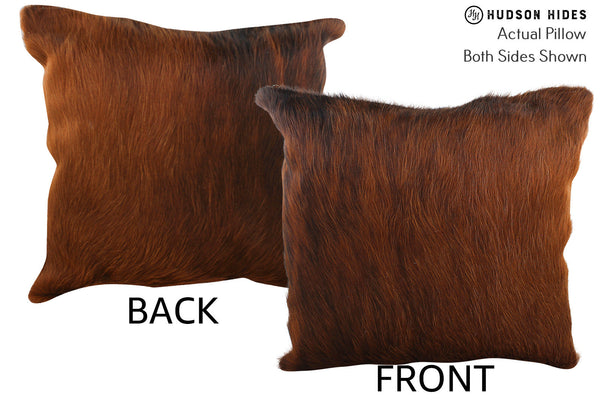 Solid Brown Cowhide Pillow #76010