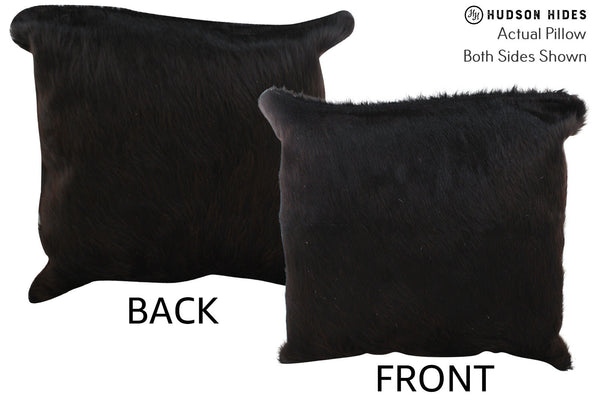 Solid Black Cowhide Pillow #76013