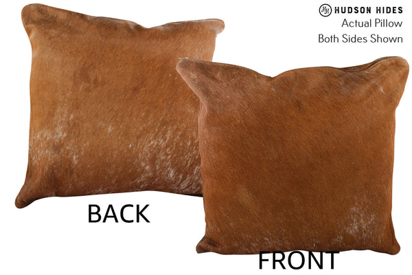 Solid Brown Cowhide Pillow #76095