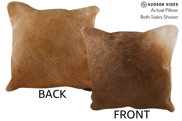 Solid Brown Cowhide Pillow #76177