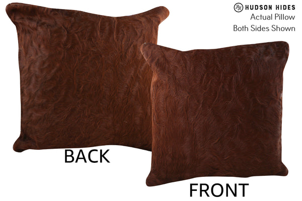 Solid Brown Cowhide Pillow #76243