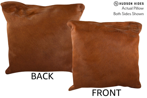Solid Brown Cowhide Pillow #76257