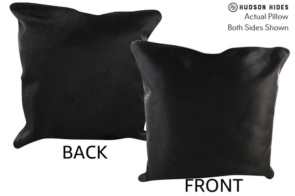 Solid Black Cowhide Pillow #76275
