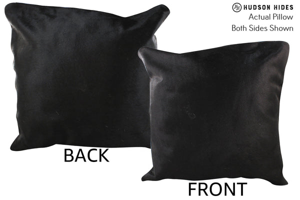 Solid Black Cowhide Pillow #76281