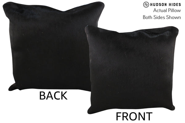 Solid Black Cowhide Pillow #76288