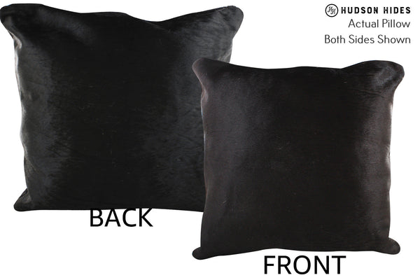 Solid Black Cowhide Pillow #76301