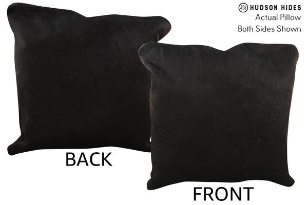 Solid Black Cowhide Pillow #76305