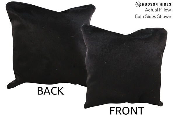 Solid Black Cowhide Pillow #76312