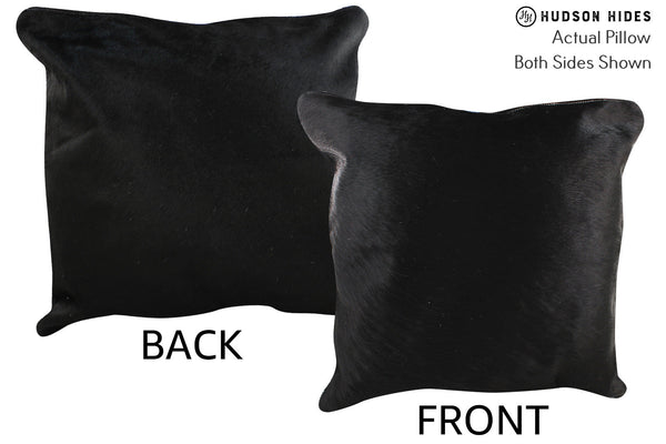 Solid Black Cowhide Pillow #76342