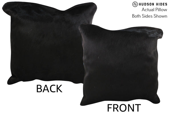 Solid Black Cowhide Pillow #76352