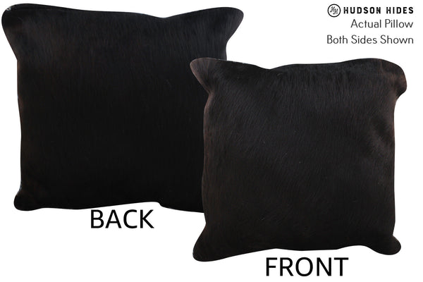 Solid Black Cowhide Pillow #76362