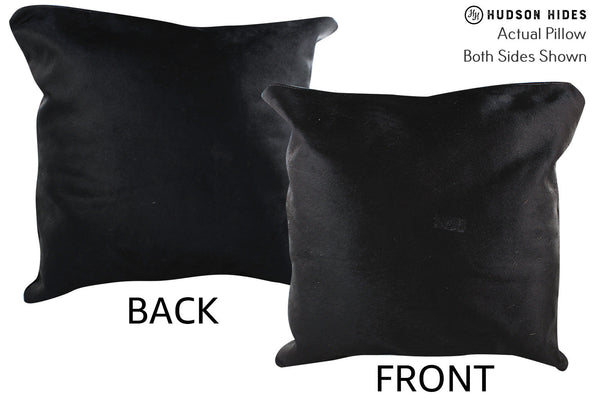 Solid Black Cowhide Pillow #76365