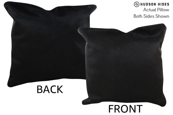 Solid Black Cowhide Pillow #76371