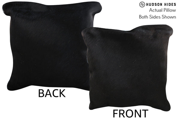 Solid Black Cowhide Pillow #76401