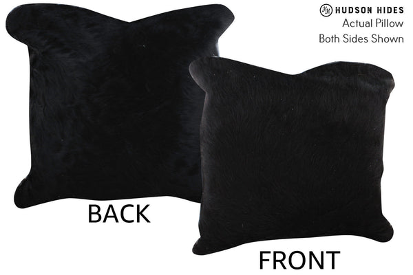 Solid Black Cowhide Pillow #76424
