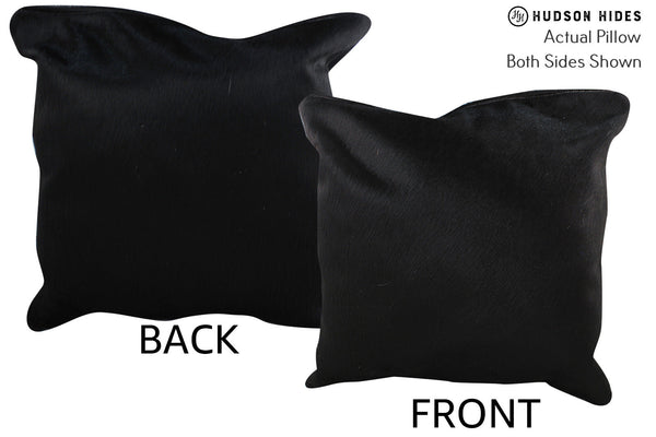 Solid Black Cowhide Pillow #76433