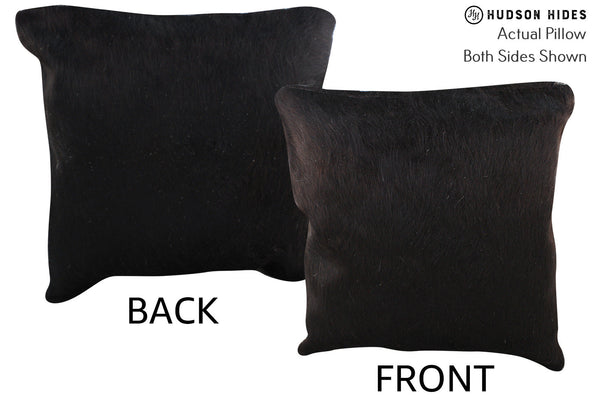 Solid Black Cowhide Pillow #76466