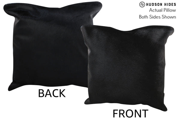 Solid Black Cowhide Pillow #76477