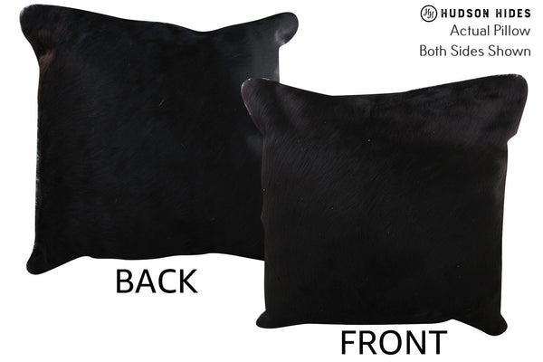 Solid Black Cowhide Pillow #76490