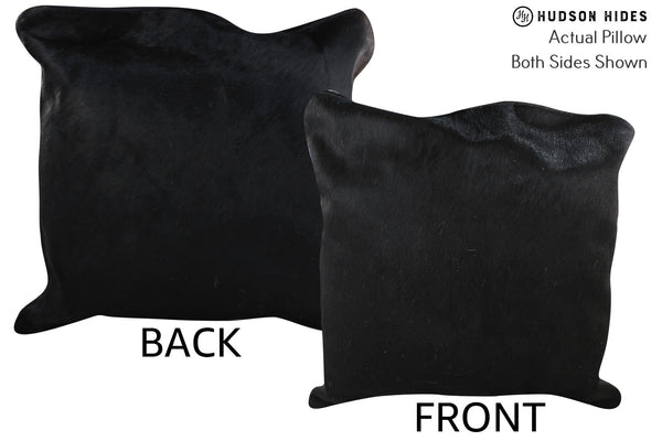 Solid Black Cowhide Pillow #76497
