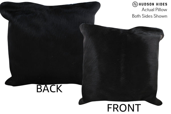 Solid Black Cowhide Pillow #76507