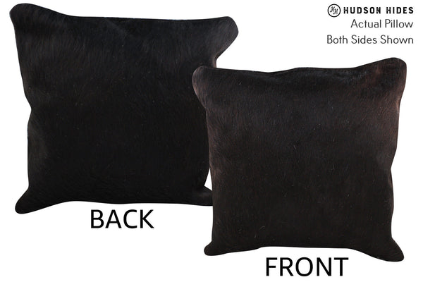 Solid Black Cowhide Pillow #76523