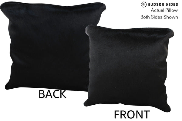 Solid Black Cowhide Pillow #76529