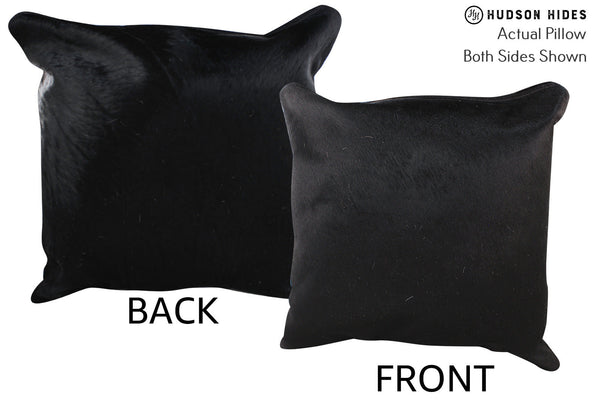Solid Black Cowhide Pillow #76533