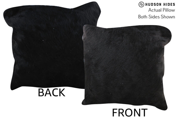 Solid Black Cowhide Pillow #76536
