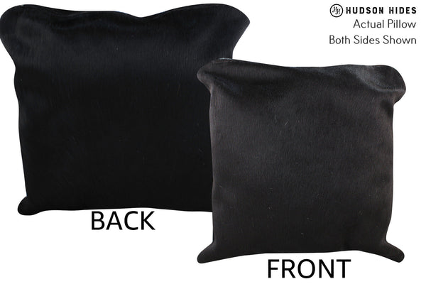 Solid Black Cowhide Pillow #76573