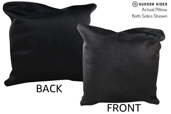 Solid Black Cowhide Pillow #76597