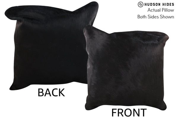 Solid Black Cowhide Pillow #76611