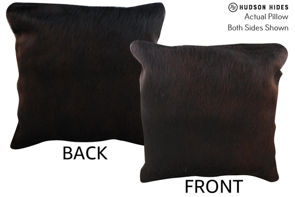 Solid Black Cowhide Pillow #76654