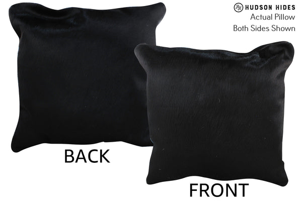 Solid Black Cowhide Pillow #76692