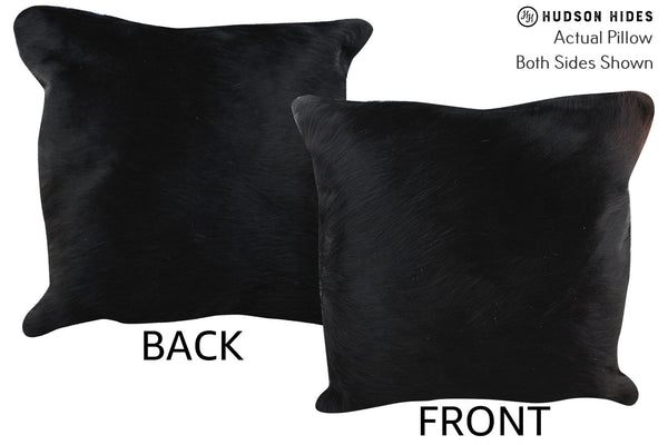 Solid Black Cowhide Pillow #76757