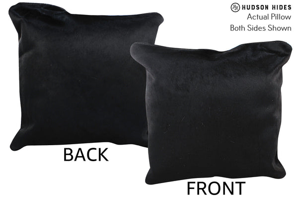 Solid Black Cowhide Pillow #76764