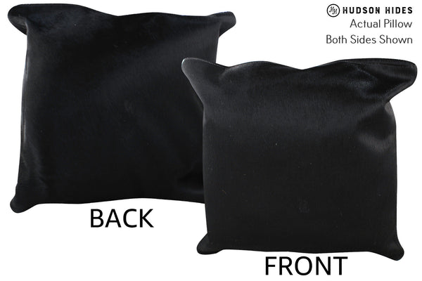 Solid Black Cowhide Pillow #76770