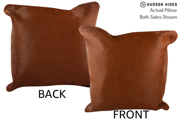 Solid Brown Cowhide Pillow #76773