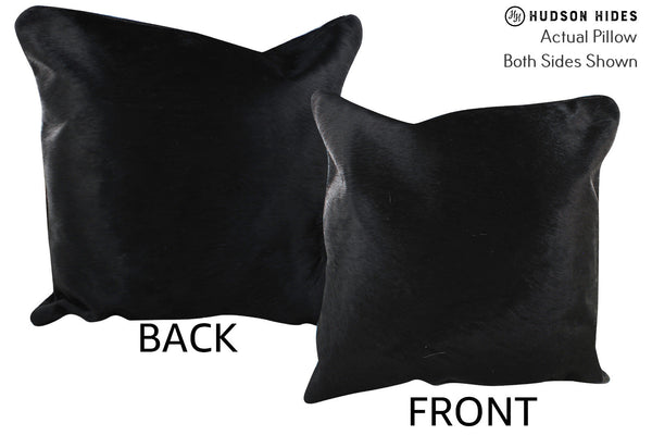 Solid Black Cowhide Pillow #76774