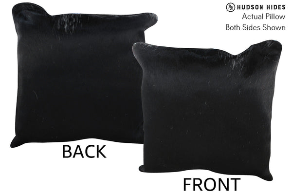 Solid Black Cowhide Pillow #76791