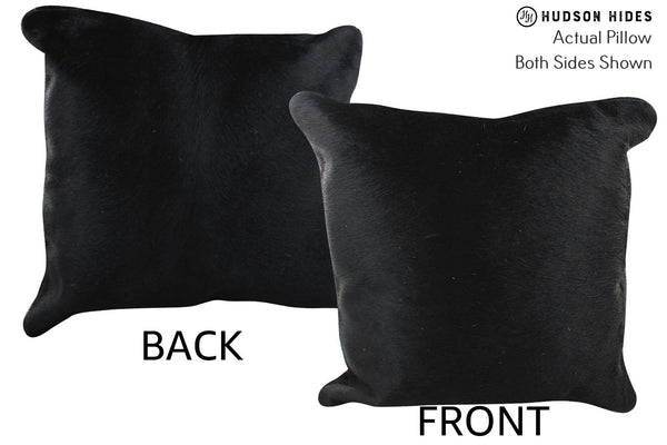 Solid Black Cowhide Pillow #76794