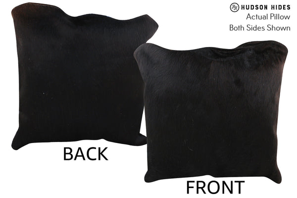 Solid Black Cowhide Pillow #76860