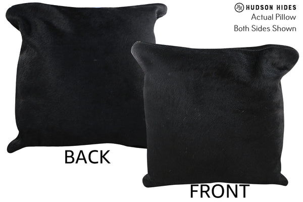 Solid Black Cowhide Pillow #76868